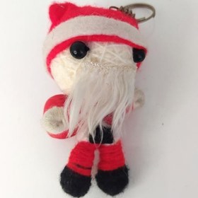Resim Noel Baba İp Örgü Keçe İlginç Anahtarlık Çanta Süsü Oyuncak Akses 