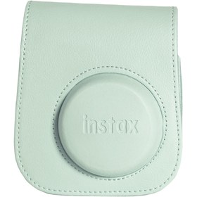 Resim Fujifilm Instax mini 12 Yeşil Fotoğraf Makinesi-10'lu Film-Çerçeve ve Deri Kılıf Seti 