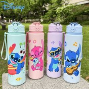 Resim Disney Sevimli Stitch Karikatür 800ml/27oz Şeffaf Spor Su Matarası, Sızdırmaz Pop-Up Kapaklı, Fitness ve Koşu için Uygun, Ona Hediye, Doğum Günü ve Şık Anneler Günü Hediyesi 
