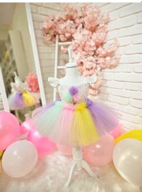 Resim İce Cream Beyaz Romper Kız Bebek Elbise,doğum Günü Elbise,fotoğraf Çekim Elbise,0-3 Yaş Uygun Beyaz 