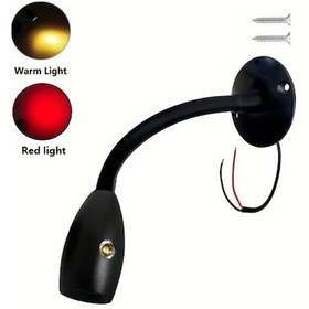 Resim Boatshop1 1 Adet Mryc Esnek Kaz Boyunlu Led Spot Işık 3w Sıcak Işık Ve Kırmızı Işık Dokunmatik Anahtarlı Kısılabilir Renk Sıcaklığı Dc12 24v 