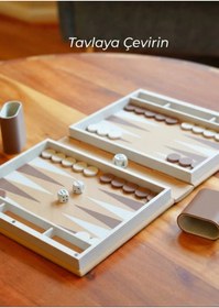 Resim 7LAB Kitap Tavla Seti (Backgammon) 