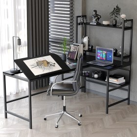 Resim Yasmak 640-S L Masa ,raflı L Şekilli Ofis Masası 