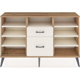 Resim Arges Konsol 7 Raflı 2 Çekmeceli 132x30x83 Çam-aytaşı/aytaşı Aytaşı/aytaşı 