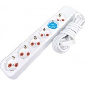 Resim Kuzgun Ticaret Asel Ara Kablo 6 Lı 3 Metre Düz Priz 