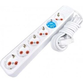 Resim Kuzgun Ticaret Asel Ara Kablo 6 Lı 3 Metre Düz Priz 