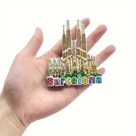 Resim 1 Adet Akrilik Sagrada Familia Mıknatıs, Klasik Barselona Hatırası, Renkli Ev Dekoru, Barsela Tutkunları İçin İdeal, İç Mekan Kullanımı, Güç Gerektirmez 