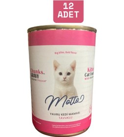 Resim Motto Tavuk Etli Gravy Yavru Kedi Konserve Mama 400 Gr. - 12 Adet 