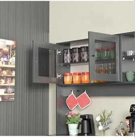 Resim Grano Kahve Köşesi Çok Amaçlı Kiler Dolabı, 140 Cm, Antrasit 