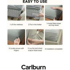 Resim Özel Üretim Kaymaz Pratik Nevresim Yorgan Kılıfı Çarşaf Tutucu Sabitleyici Aparat Organizer 8'li Set 