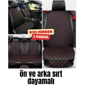 Resim Trobus Deri Cepli Oturak Kapitone Sırt Dayamalı Minder Siyah Kırmızı 