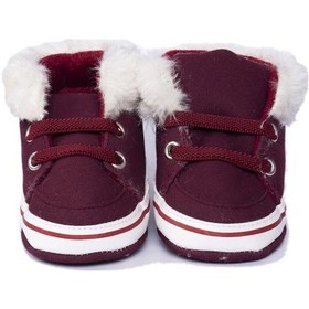 Resim Süet Kürklü Bordo Bot Bordo 
