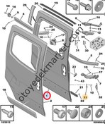 Resim PEUGEOT BİPPER (2008-2017) SAĞ ORTA KAPI (orjinal) 