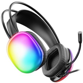Resim Lecoo HT409 USB Kablolu Mikrofonlu Kulak Üstü RGB Gaming Kulaklık 