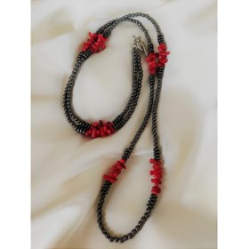 Resim Stoneage Hematit Mercan Gemici Kilit Nazar ve Kolyesi 