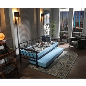 Resim Bedliga Glory Yavrulu Daybed Tek-Çift Kişilik Metal Karyola Siyah 