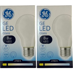 Resim General Electric 8w 2700k Sarı Işık E27 Duylu Led Cam Ampul 2 Adet 