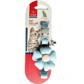 Resim Nunbell Çıngıraklı Çiçekli Kedi Boyun Tasması 23-35 Cm Mavi 