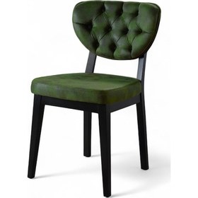 Resim Boston Sandalye - Milas Yeşil - Siyah Gürgen Iskelet 