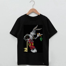 Resim Bugs Bunny Tasarım Baskılı Unisex Çocuk Tişört 