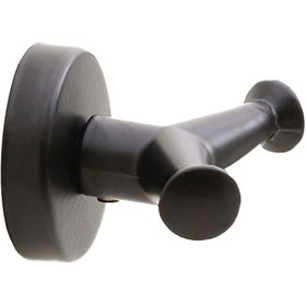 Resim Badem10 Porto Banyo Tuvalet Havlu Askısı 2'li Metal Mat Siyah Lüx Askılık 