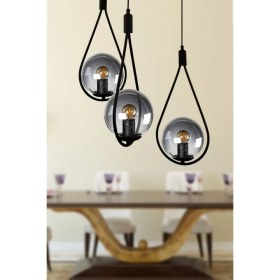 Resim Begüsa Damla 3.lü Siyah Füme Glop Cam 