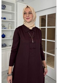 Resim Rabia Şamlı Laçin Triko Elbise Acı Kahve Normal 