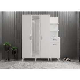 Resim Açelya Portmanto Vestiyer Ayakkabılık M3- B 140cm - Montaj Dahil 