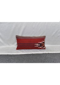 Resim Zehra Abla Halı Yeni El Dokuma Dekoratif Lumbar Kilim Kırlent Yastık Kılıfı 6182 