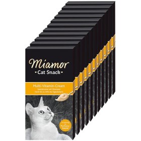 Resim Miamor Cream Multi Vitamin Ek Besin ve Kedi Ödülü 11'li 6 x 15 G 