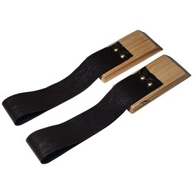 Resim Doğal Ahşap Duvar Deri Kemerli Raf Ayağı 2li Set Raf dahil değil 