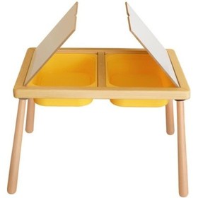 Resim Woodnjoy Wood & Joy Doğal Ahşap Duyusal Çocuk Aktivite Masası Oyun Masası Ve Çocuk Çalışma Masası Ahşap 