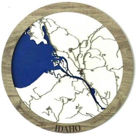 Resim Kişiselleştirilmiş Ahşap Sokak Haritası - Üç Katmanlı - Yuvarlak - 30x30 cm 