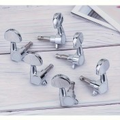 Resim 6 adet Gümüş Gri Metal Gitar Tarama Kolu - Kolay Kurulumlu Yedek Makine Başlıkları, Gitarlar ve Basslar için Oval Kavrama 