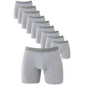 Resim Arma Yıldız Erkek Gri Boxer 10'lu Paket Pamuklu Likralı Yumuşak Ve Esnek Kumaş Gri 