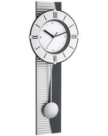 Resim Tfa Roma Sarkaçlı Duvar Saati Gri - Siyah 