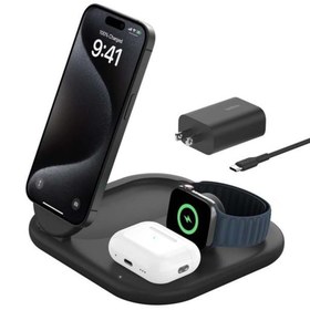 Resim Belkin WIZ029VFBK Qi2 15W 3-1 Magsafe Şarj Cihazı-Siyah 