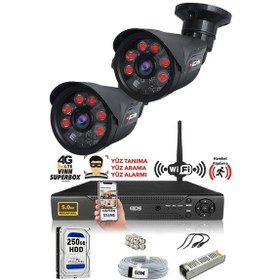 Resim IDS DS-2015HD-SET2-250-BLACK 2 Kameralı 1080P Full HD 5 MP Sony Lensli Kamera Seti - 2015 