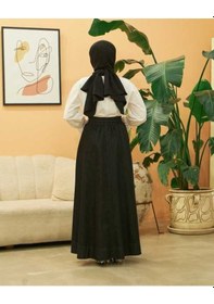 Resim 2215-denim Mevlana Düğmeli Etek Siyah Siyah 
