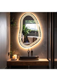 Resim Axira Günışığı Lazer Kumlamalı Lavabo & Banyo Aynası Dokunmatik Sensörlü 55 X 90 