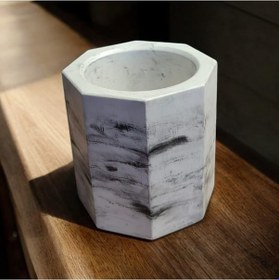 Resim Mermer Desenli Dekoratif Çiçek Vazosu - 1023 