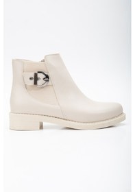 Resim Tonny Black Kadın Ten Cilt Termo Taban Yanı Lastikli Tokalı Kısa Topuklu Bot Tbacr3512 402 Ten Cilt Ten Rengi 