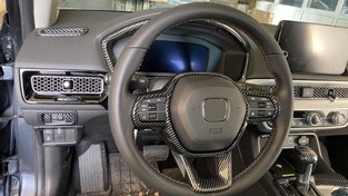 Resim Honda Civic FE1 2022+ Uyumlu Direksiyon Kaplama Seti / 2 Parça Karbon 