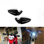 Resim Motor Aksesuarları LED Işık Gidon Koruyucu Dönüş Sinyali ve Rüzgar Geçirmez Katlanabilir El Korkuluğu 