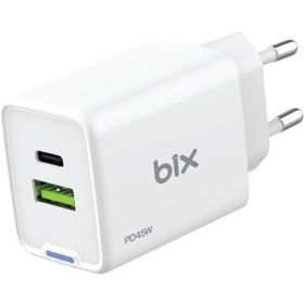 Resim STOREMAX SRT BX2P46G GaN PD 45W Type-C ve USB-A QC 18W Çift Portlu Akım Korumalı Hızlı Şarj Cihazı 