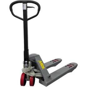 Resim MEK MTR25-80 2,5T 2500kg Döküm Pompalı Ekstra Dayanıklı Kısa Manuel Transpalet - PU Kırmızı Teker 