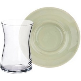 Resim Tulu Beyza Soft Fıstık Yesil 12 Parça 6 Kişilik Çay Seti 