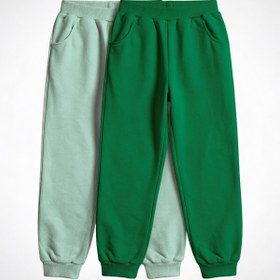 Resim Unisex Çocuk Basic Jogger Eşofman Altı 2’li Set - Mint Yeşili-Yeşil / 11-12 Yaş 