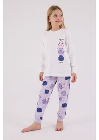 Resim Rolypoly Kız Çocuk Beyaz Pijama Takımı 5274-48703 Beyaz 