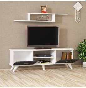 Resim Kalenderdekor1 Kalender Dekor Pruitt Tv Ünitesi Prt06 Beyaz-Antrasit 